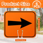 Geetery 6 Pcs Traffic Arrow Orange Detour Signs, Left & Right