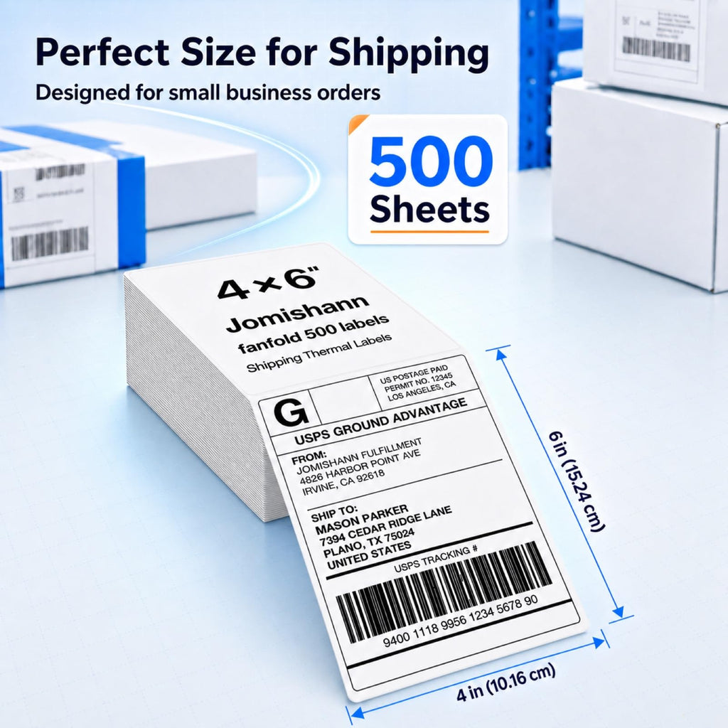 4x6 Thermal Shipping Labels, Fanfold Thermal Labels,500 labels 500 Count