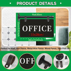 Modern Office Sign 11" x 6" Double-Sided Wall-Mounted Office Door Sign For Business UV Printed Indoor/Outdoor Pre-Drilled Holes with Metal Rod OFFICE - BLACK