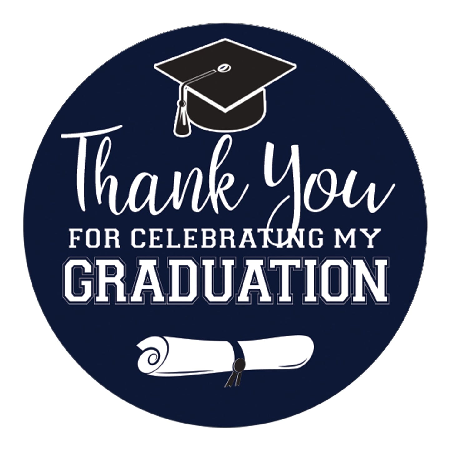 Navy Blue Graduation Thank You Favor Labels, Graduation Thank You Stickers 2025, 40 Count Navy Blue