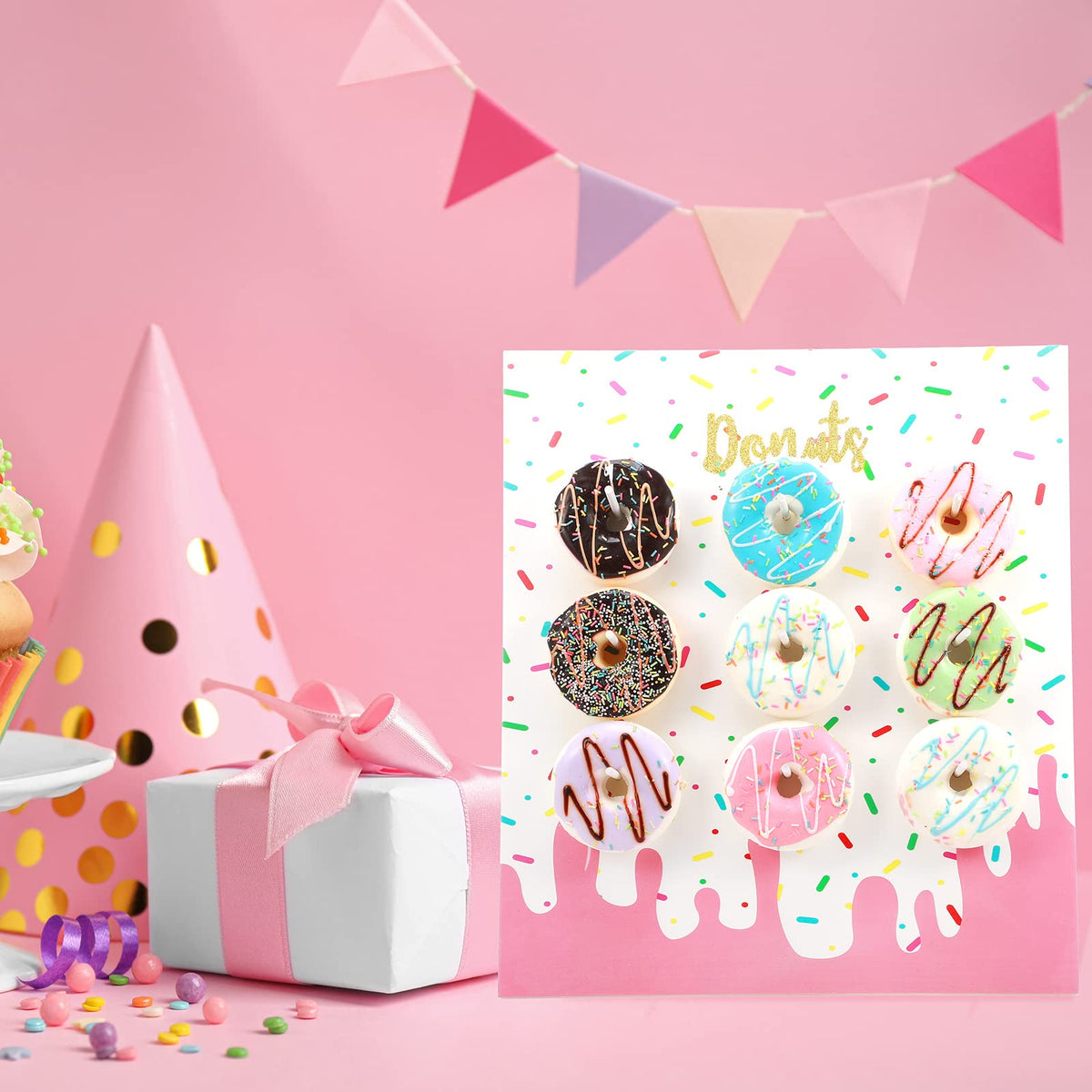 Yerliker 2 Pcs Donut Stand Party Display Holder Board 13.78 x 9.84 Inches
