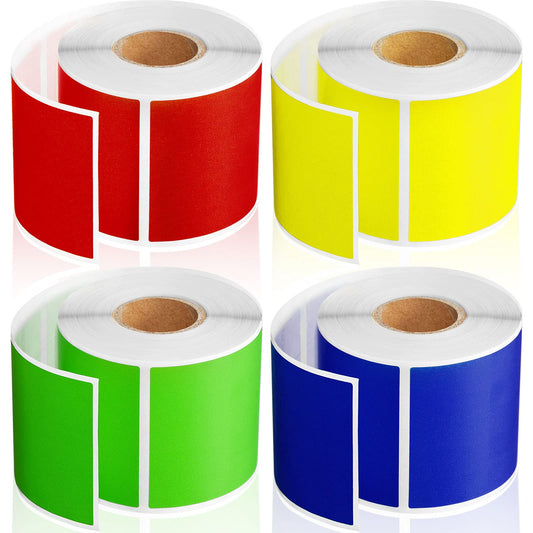 Marspark Colored Labels Stickers 3 x 2 Inch Rectangular Color Coding Labels Stickers Assorted Colors Tags for Inventory Organize File Classification(3 x 2 Inch,Red, Yellow, Green and Blue)