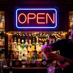 16-Inch 5-Mode Flashing and Dimmable LED Neon Open Sign 16 Inch Horizontal