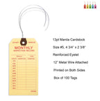Fire Extinguisher Monthly Inspection Tags, Box of 100
