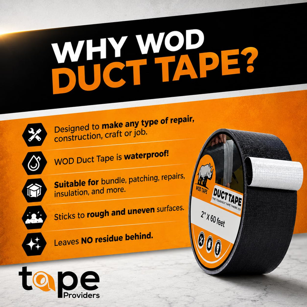 WOD Industrial Grade Sky Blue Duct Tape, 2.5 inch x 60 Feet