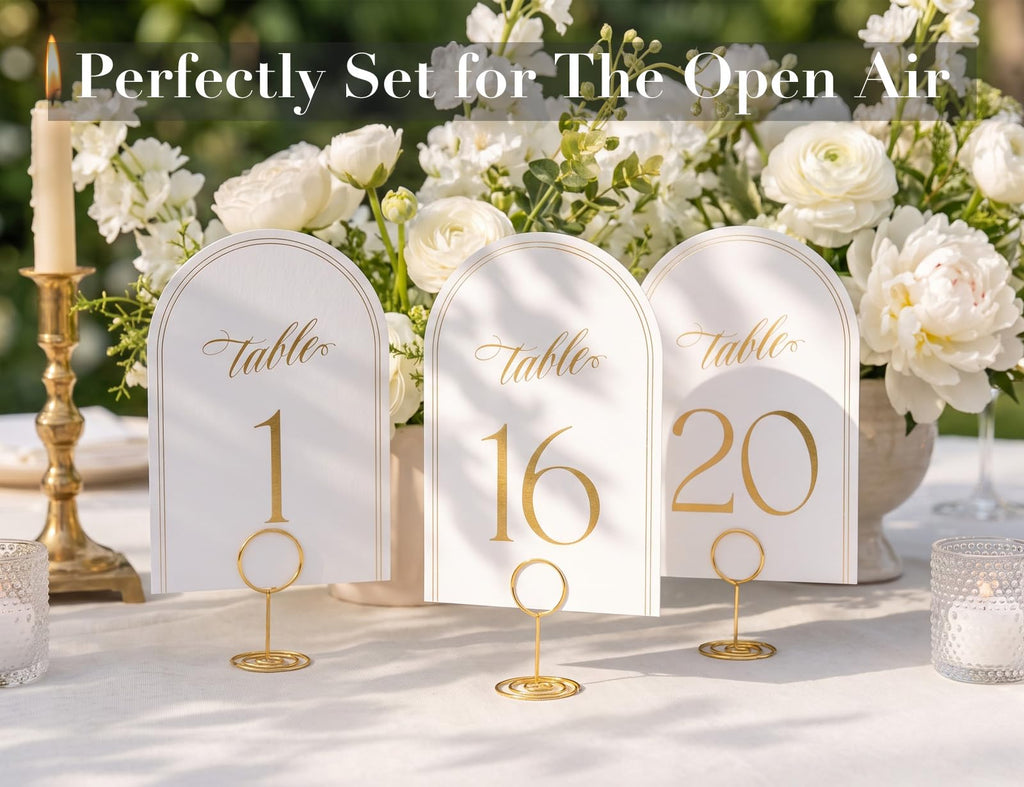 Wedding Table Numbers 1-20 with Head Table, Gold Table Numbers, Art Paper