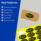 Avery Printable Oval Scalloped Labels, Sure Feed Technology, 1-1/8" x 2-1/4", Neon Yellow Labels, Print-to-The-Edge, Laser/Inkjet Printable, 420 Total, Great for Candles and Jars 420 labels