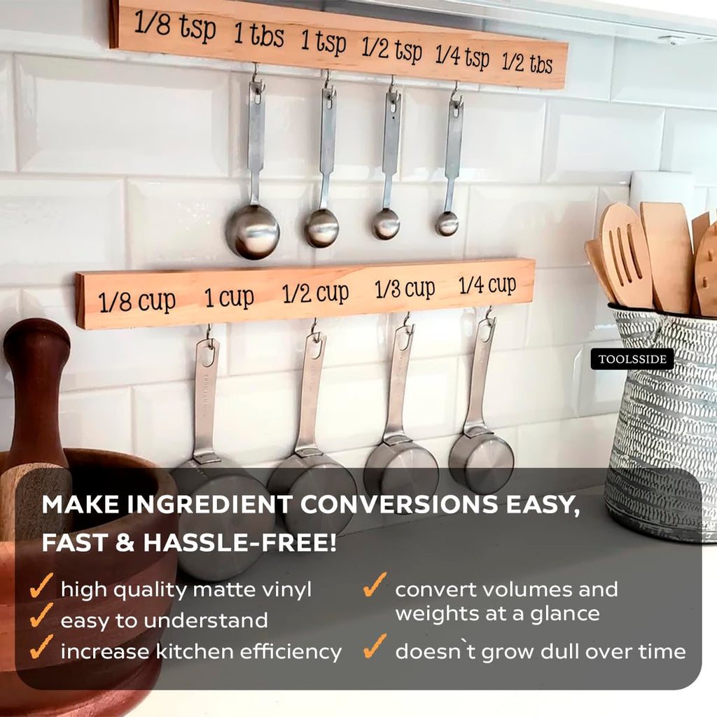 Kitchen Measurement Stickers Measuring Decals Cup Labels Vinyl Wall Cabinet