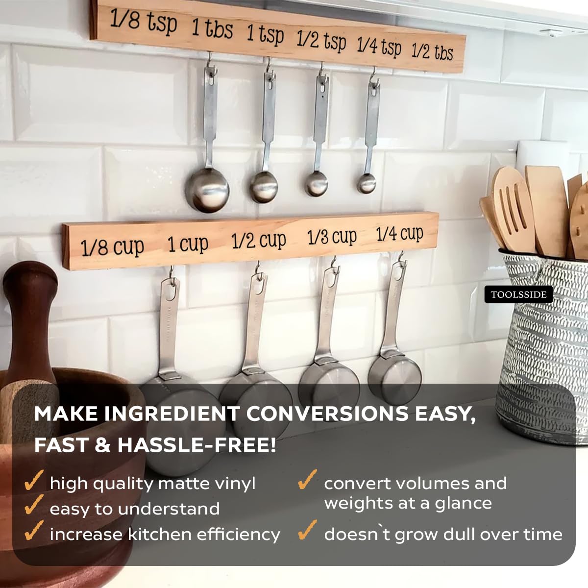 Kitchen Measurement Stickers Measuring Decals Cup Labels Vinyl Wall Cabinet