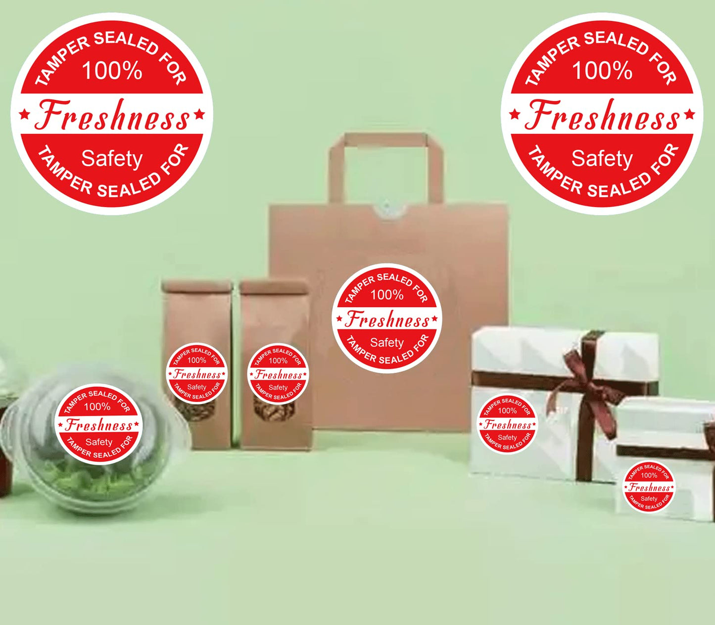 Well Tile Food Delivery Tamper Evident Stickers Safe Secure Tamper Sealed for Freshness Labels - 2 Inch Tamper-Proof Stickers for Safe Food Delivery 500 Pcs