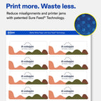Avery Matte White Rectangle Labels, Sure Feed Technology, 1.25" x 3.75", 600 Matte White Printable Labels 600 labels