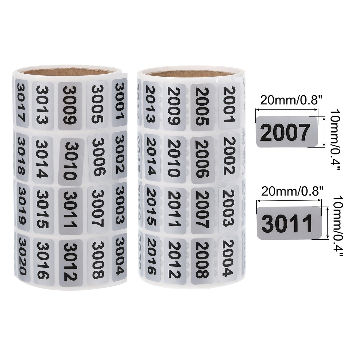 MECCANIXITY 2001 to 3000, 3001 to 4000 Consecutive Number Stickers Inventory Label Black Numbers for Office Warehouse Numbering Classification, Total 2000pcs (Pack of 2)