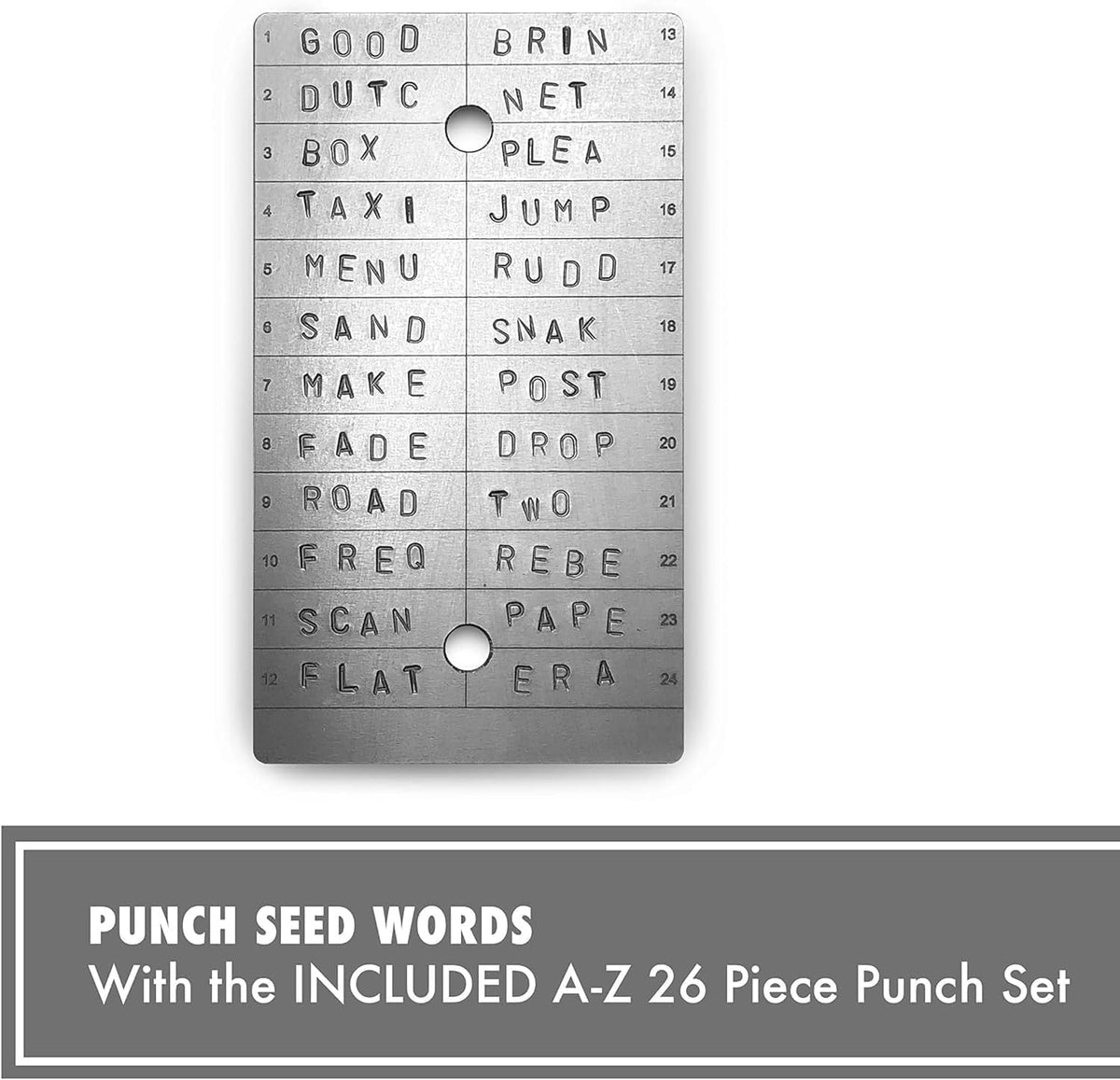 ColdTi titanium Bitcoin seed plates with punch set and seals, designed for secure crypto seed phrase storage.