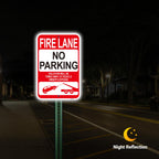 (2 Pack) Fire Lane No Parking Signs, Violators Will Be Towed Away Sign