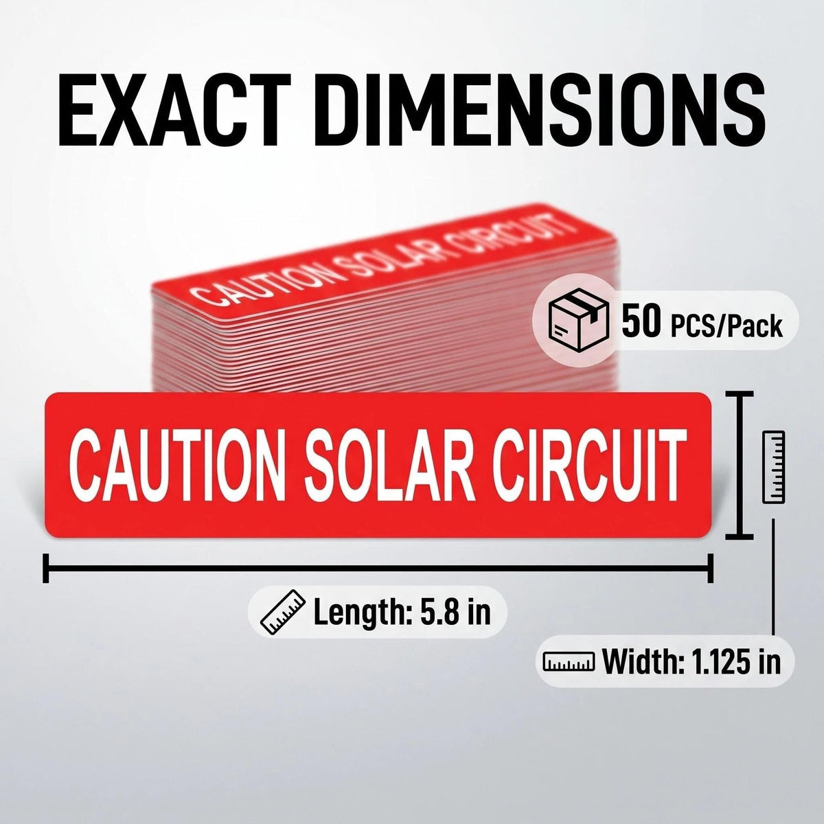 50 PCS PV Solar Safety Warning Labels, Caution Solar Circuit Stickers
