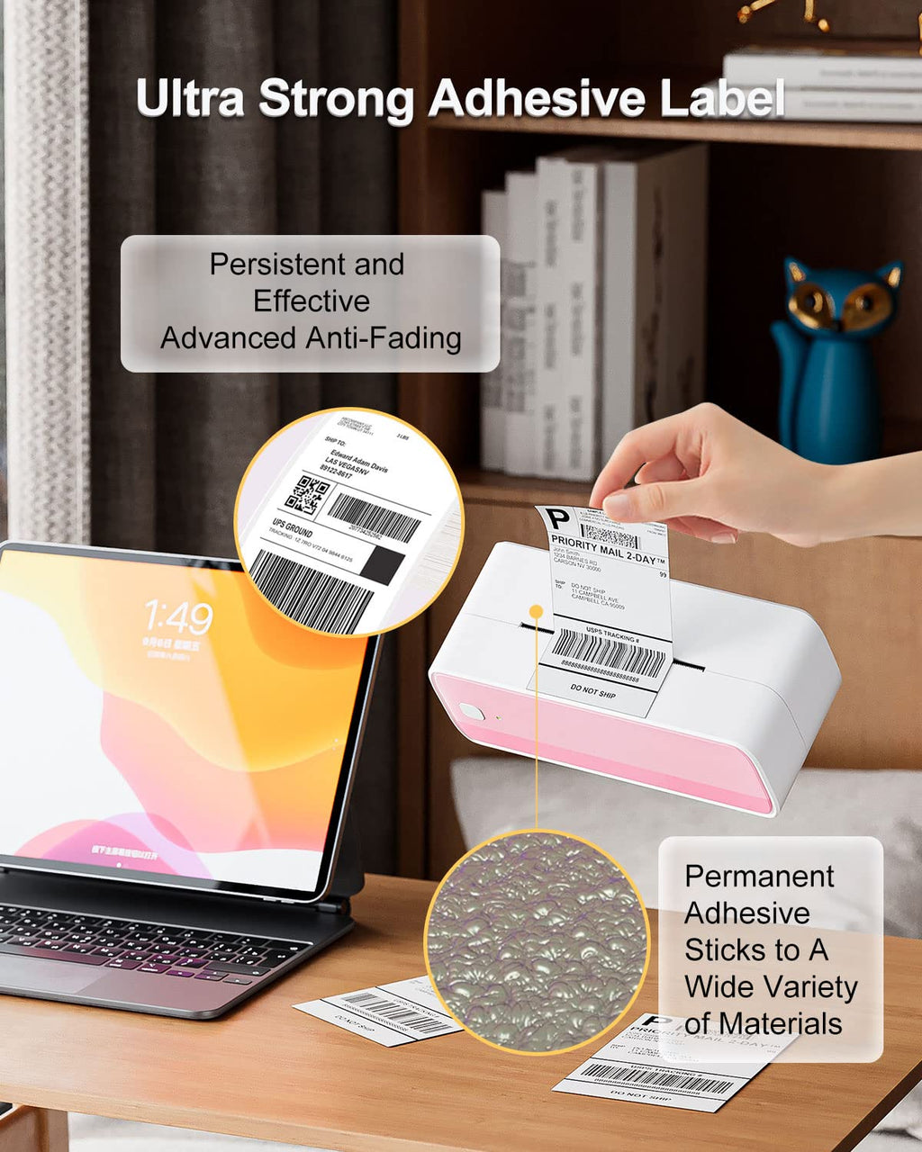 Phomemo 4x6 Thermal Label Printer Paper with Brown Creativity Thermal Labels for Shipping Label Printer