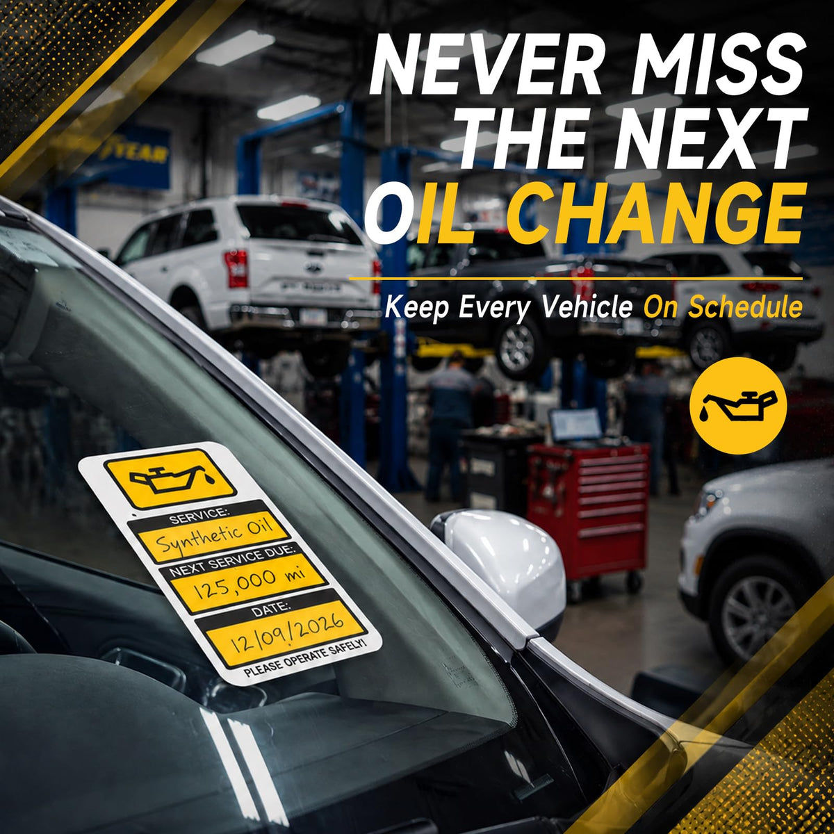300 Pcs Fleet Service Oil Change Stickers, Next Service Due Labels, Vehicle Maintenance Tracking Labels for Auto Repair Shops, Workshops, and Fleet Management