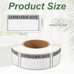 PATIKIL 500 Pcs Expired Date Label Stickers Roll, 2 x 1 Inch Removable Inventory Labels Adhesive Food Sticker Roll for Marking Organizing Inventory and Food Container, Gray and Black