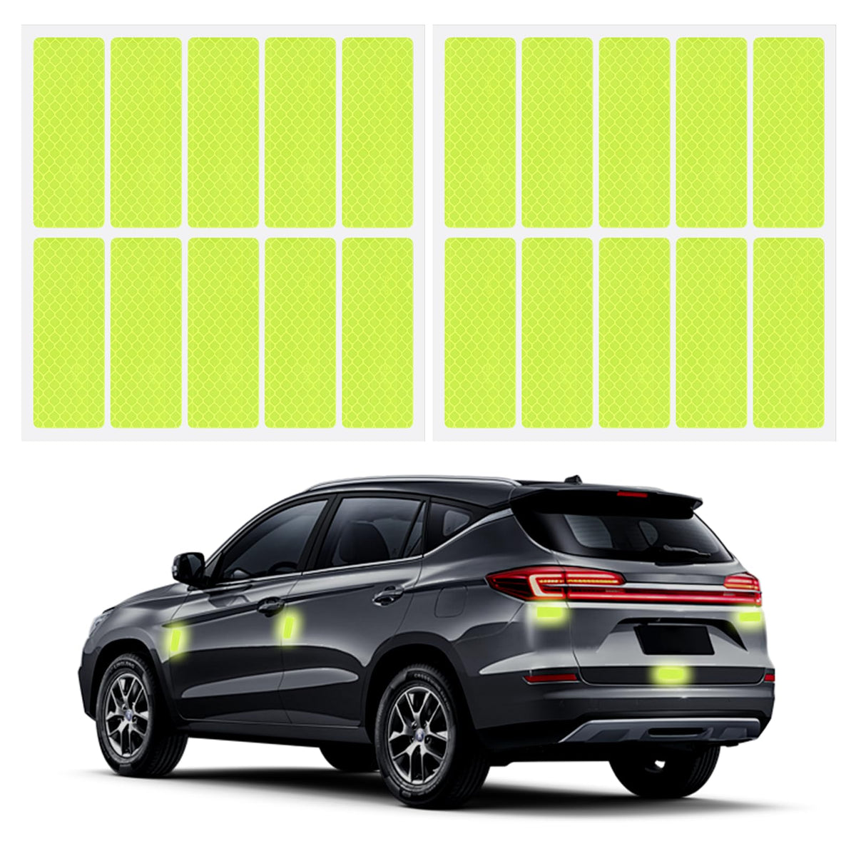 20 Pack Reflective Safety Tape Stickers Diamond Grade High Visibility Reflectors, Waterproof Reflective Stickers for Helmet, Bike Reflectors for Night Riding, Car, Mailbox, Trailer, Outdoor Use