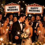 4 Pack Bottle Service Sign Set, Wedding Signs for Reception Red & Gold