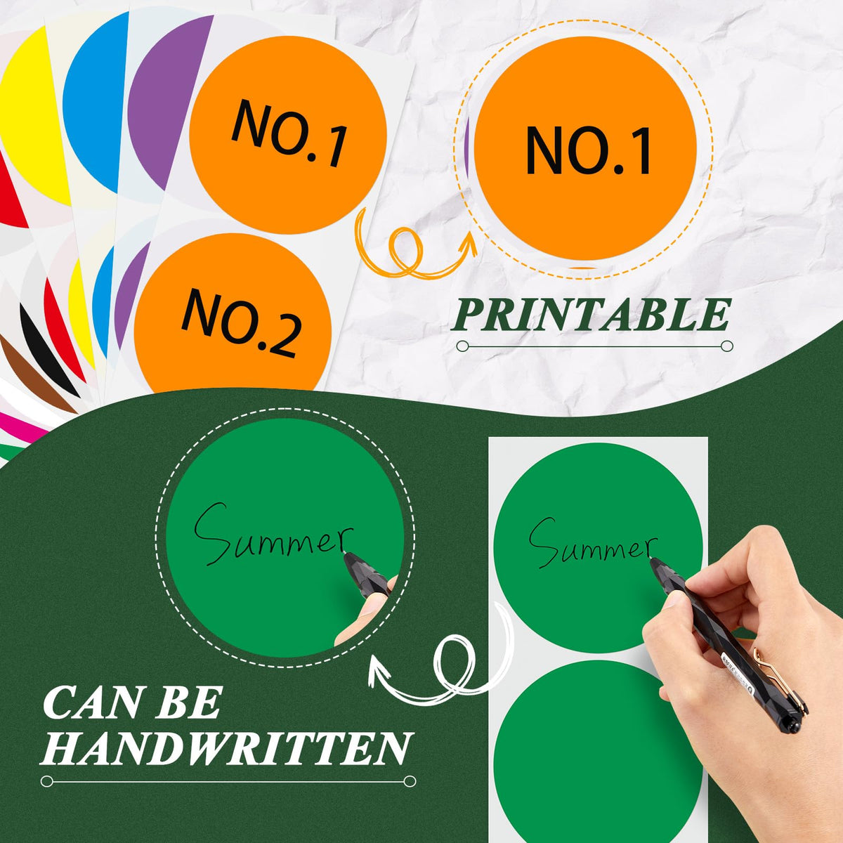 Marspark 600 Pcs 3 Inch Color Coding Circle Stickers Round 10 Colors