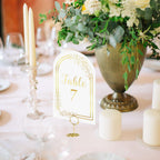 JOYIT 20 Sets Wedding Table Numbers 1-20 with 20 Pcs Table Number Holders White Gold 20 Cards+20 Holders(Round)