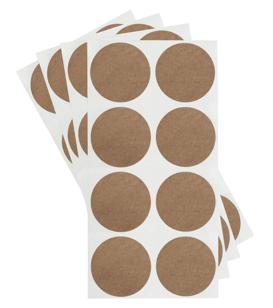 ChromaLabel Kraft Dot Labels on Sheets, 100 Stickers per Pack, 1.50 Inch 1-1/2" Diameter