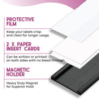 Availey 60 Pack Magnetic 'C' Channel Label Holders for Metal Racks and Shelves with Protective Films and Replacement Strips 3" x 1" Magnetic Label Holders 3x1 inch