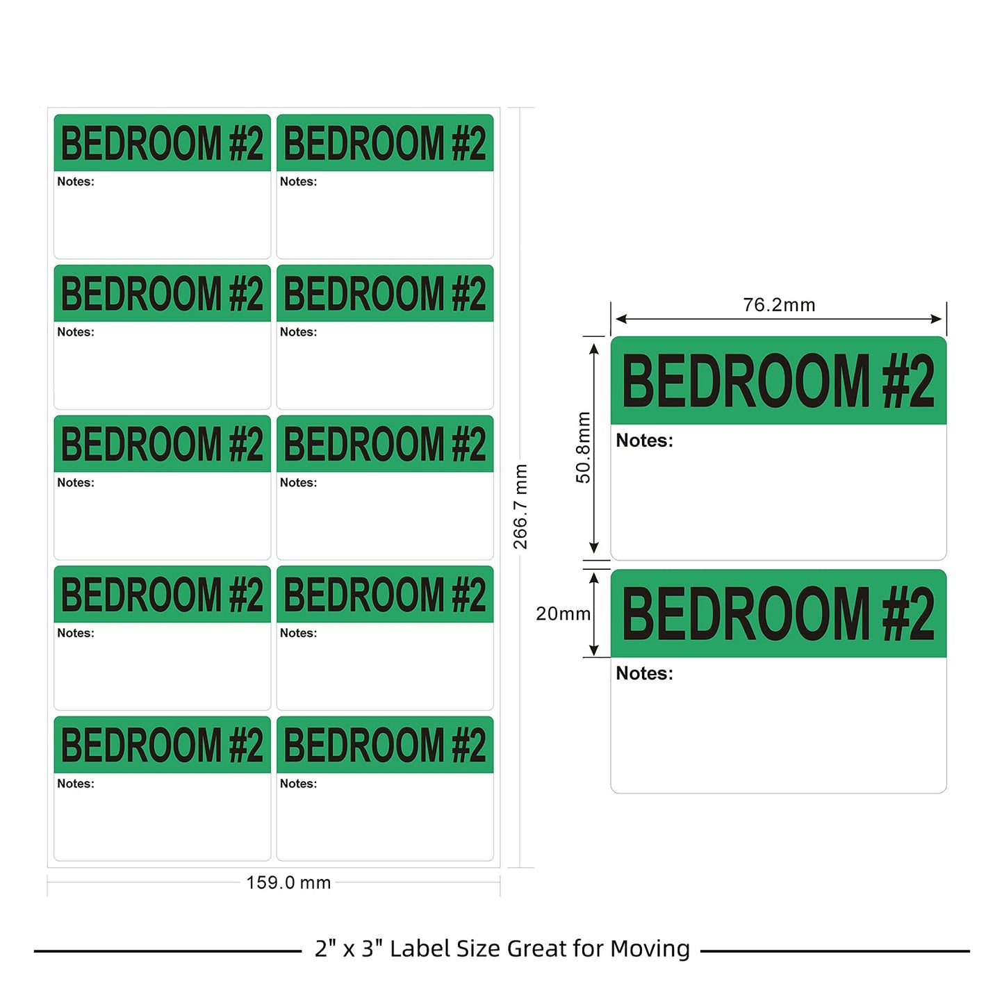 Moving Labels, Pacific Mailer 800Pcs 2 x 3 Inch Extra Large Home Moving Packing Labels Color Coded Bedroom House Bathroom Packing Boxes Fragile Stickers Labels Printed Color