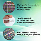 Silver hologram tamper-proof stickers with sequential serial numbers, security labels for warranty sealing, GQYHLABO brand, 320 pieces.