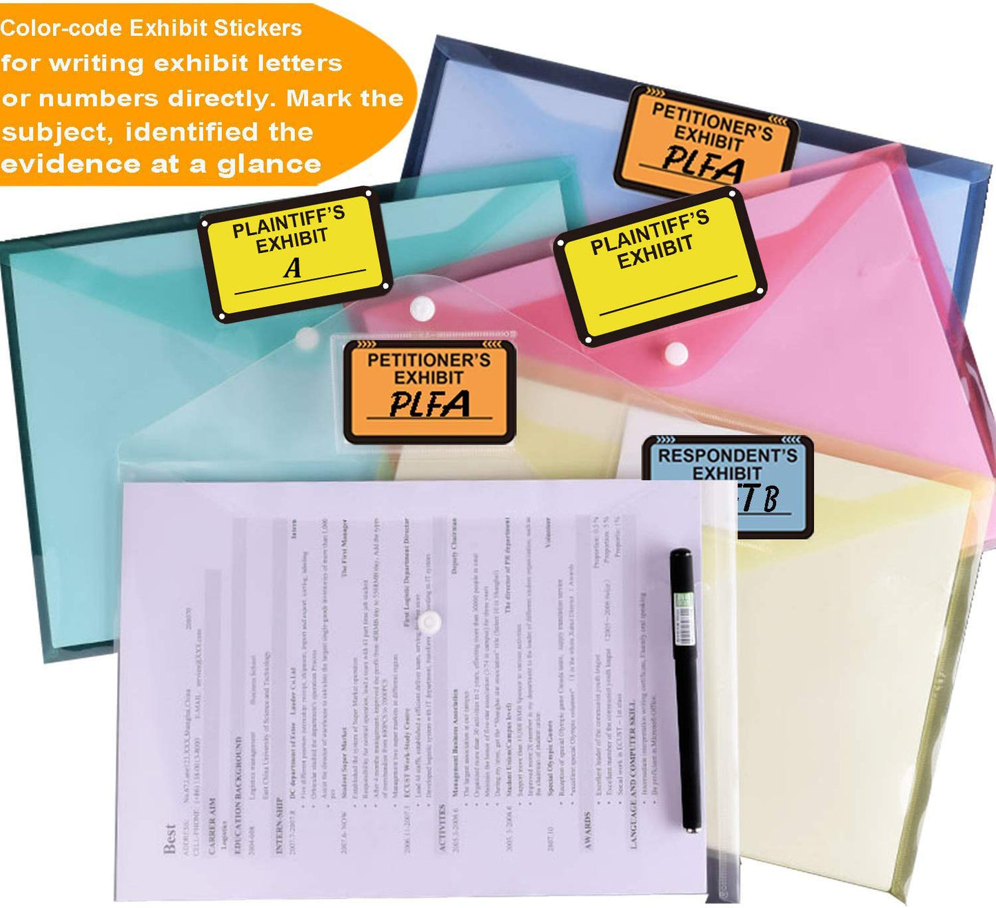 Legal Yellow Plaintiff's Exhibit Stickers 1.65 X 1 Inches - Fluorescent Yellow Color-Coded Exhibit Labels 300 Stickers Per Pack(PLAINTIFF'S Exhibit)