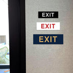All Quality Basic Exit Wall or Door Sign - Simple & Clear To Ensure Safety | Easy to Install - Brushed Gold - Large (2 Pack) 3" x 9" - Large 2 Pack