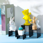 Chuangdi 20 Pcs Acrylic Display Risers, Black Plastic Product Stand Large Set