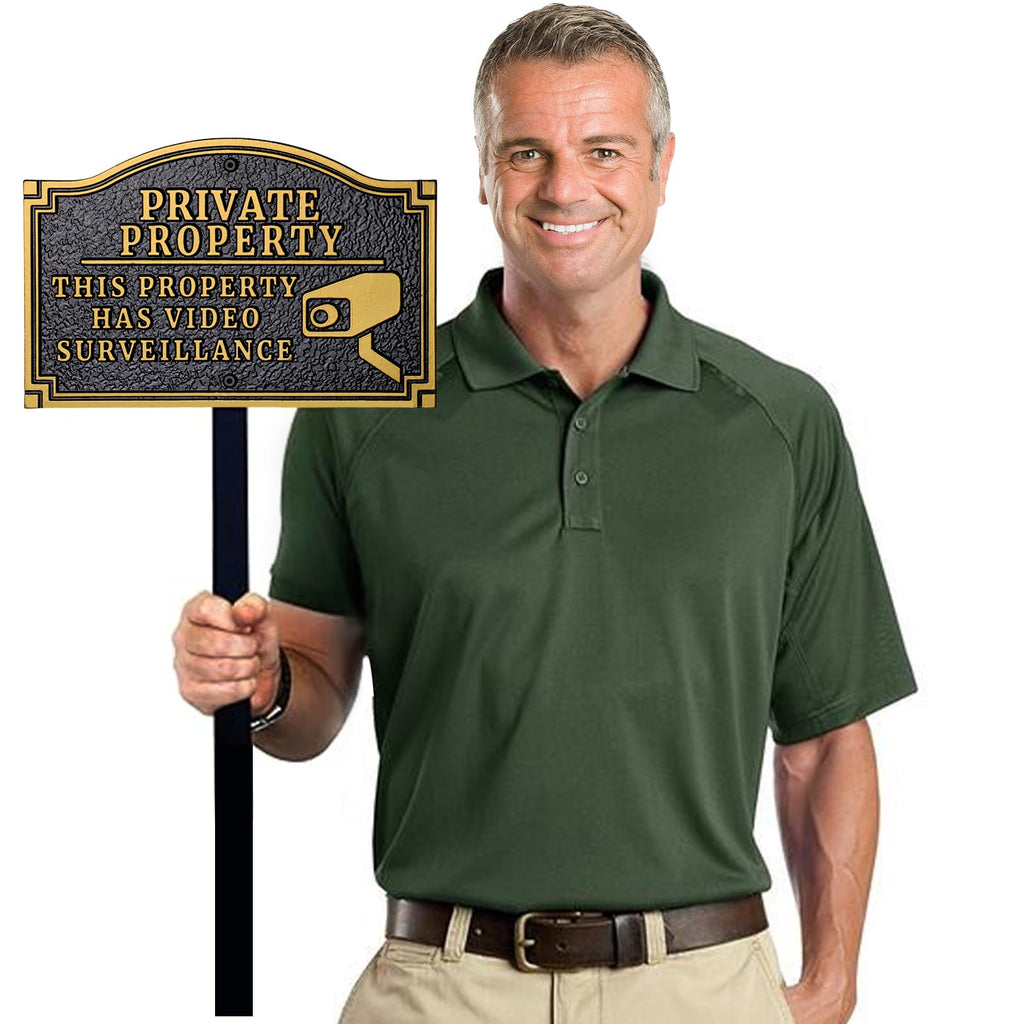 Private Property Video Surveillance Solid Cast Metal Sign