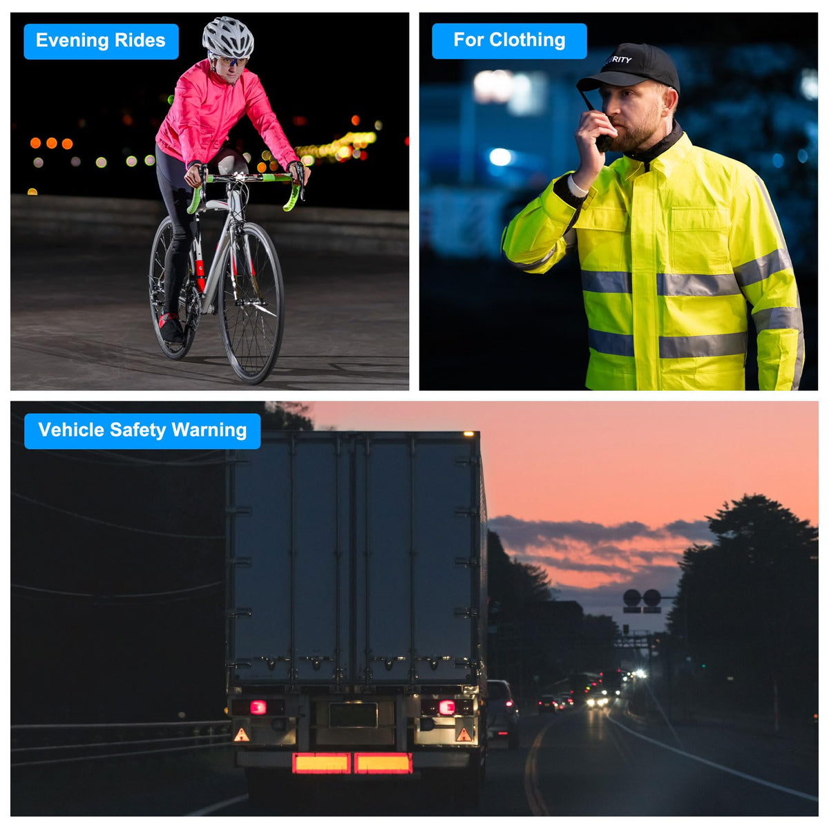 PATIKIL Reflective Stickers, 30 Pcs Safety High Visibility Reflective Sticker Waterproof Driveway Reflectors for Bicycle, Motorcycle, Blue (Round) 5 x 5cm / 2 x 2 inch