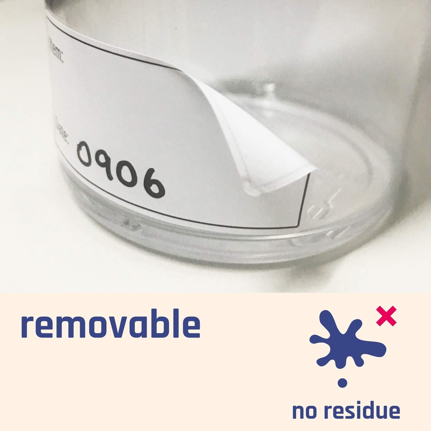 200 Pieces, 2" x 1", Removable Food Labels for Freezer Storage, Date Stickers to Write On 200 Pack