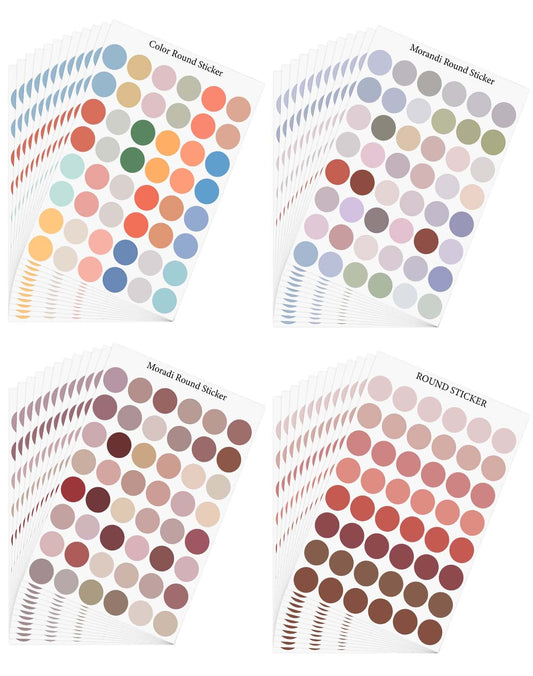 2304 PCS Round Dot Stickers,0.8 Inch Color Coding Labels,Morandi Circular Stickers for Toddlers,Aesthetic Small Sticker Office,Neon Key Identifiers Student Classroom