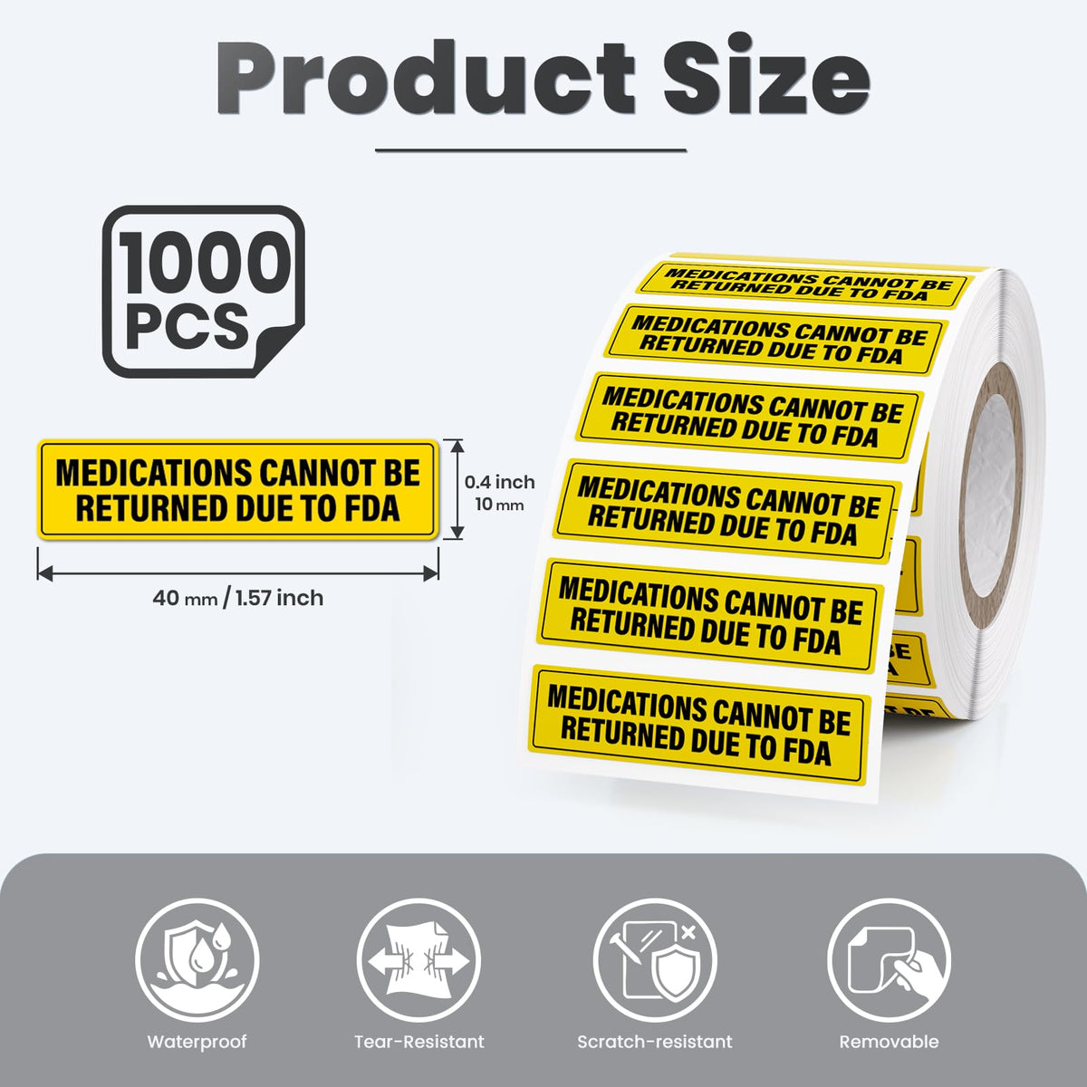 1000PCS Medications Healthcare Stickers 1.6 × 0.4 Inch