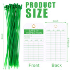 Chunful 100 Sets Ladder Safety Inspection Tags with Adjustable Zip Ties