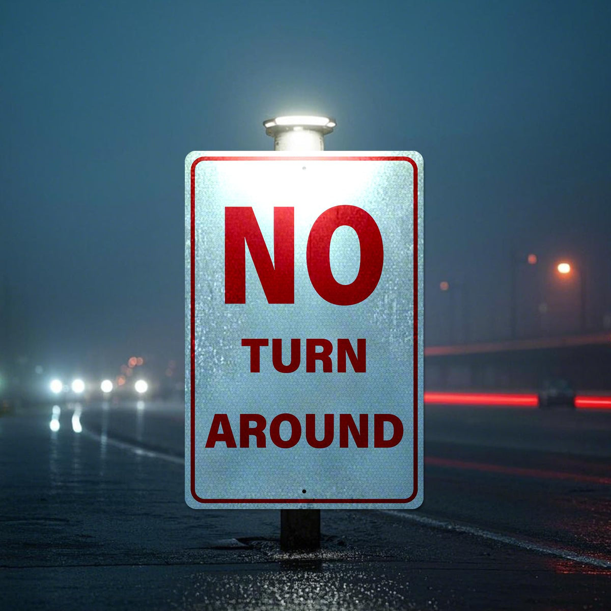 No Turn Around Sign 18 × 12 Inches for Driveway, Roadway, Dead End