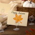 Rtteri 30 Pcs White Pumpkin Picture Holders 2 Inch Fall Table Number