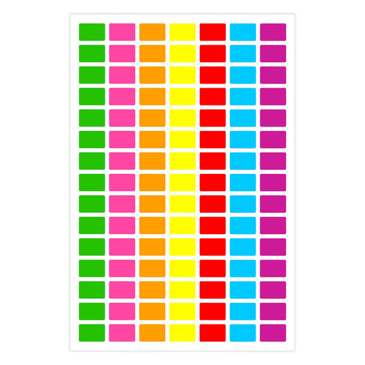 PARLAIM Pack of 1575 Square Color Coding Labels,1/2" x 3/4" Rectangular Stickers in 7 Colors Rectangle Folder File Labels