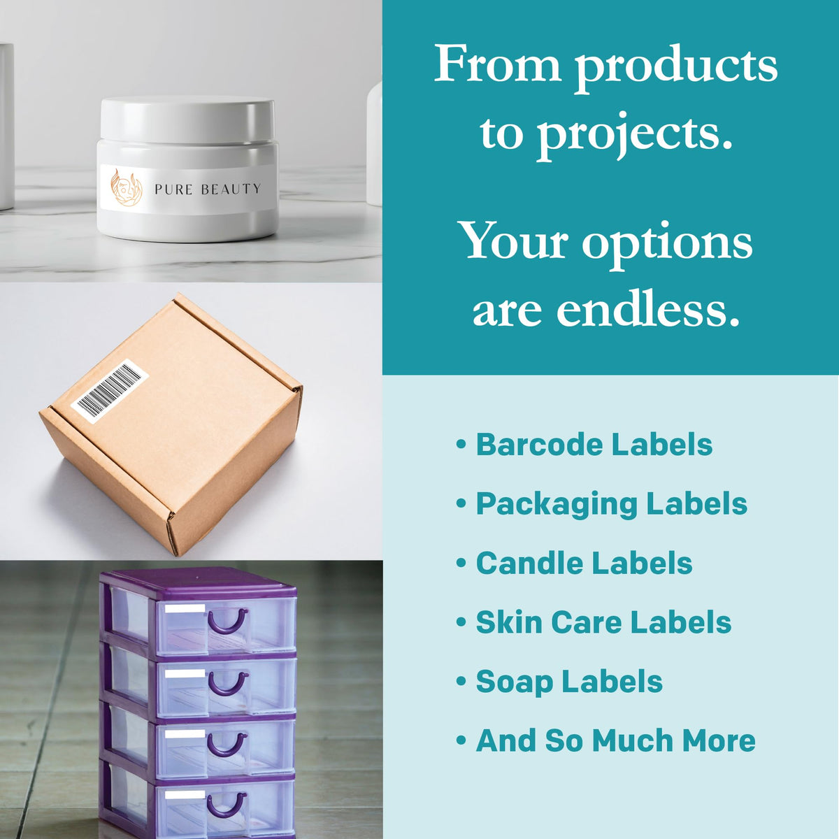 Premium Label Supply White Sticker Address Labels – 4" x 1" – Laser/Inkjet Compatible – (20 per Sheet), 100 Sheets – 2,000 Total Adhesive Labels 2000 Labels
