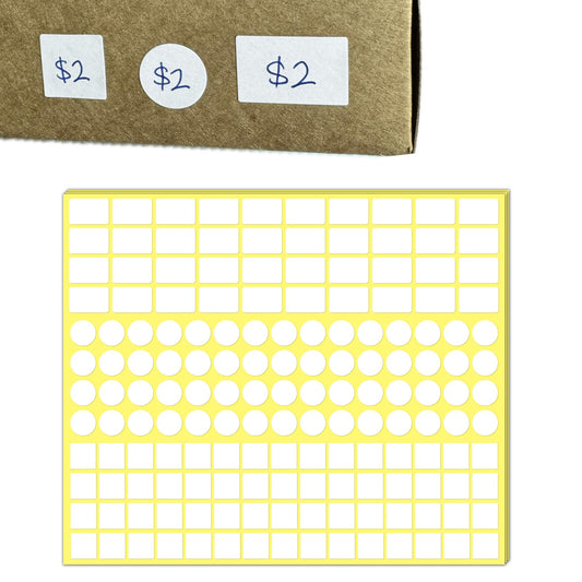 4000 Pieces, 3 Sizes - White Price Stickers, Small Pricing Tag Labels to Write On - 0.75 x 0.5 inch + 0.5 inch