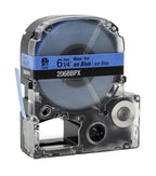 Epson LABELWORKS 206BBPX Label Tape - Black on Blue - 1/4" (6mm), 30ft