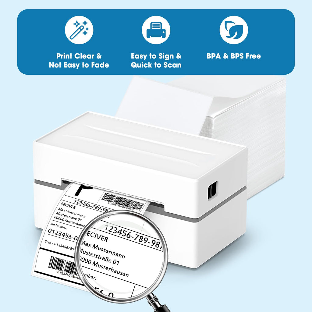 Fuxury Thermal Labels 4x6 500 Labels Fanfold Direct Shipping Label 4x6"-500 Labels