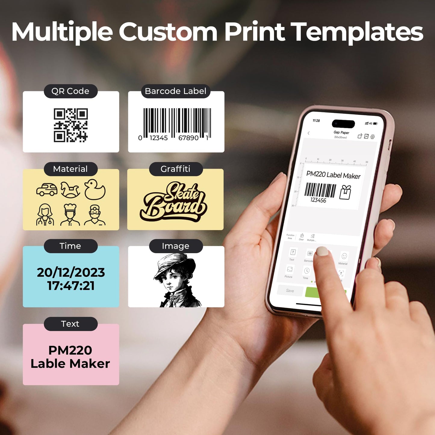 Thermal Labels for Nelko PM220 Label Maker, 2'' x 3.15'' (50x80mm) Thermal Sticker Label, Waterproof, Multi-Purpose Label Tape, 3 Roll of 100 Self-Adhesive Thermal Paper (White) 300