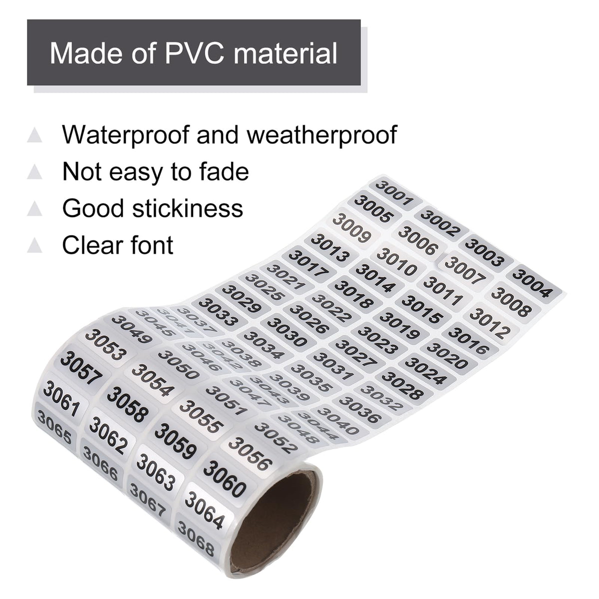 MECCANIXITY Consecutive Number Stickers 3001-4000 4001-5000 5001-6000