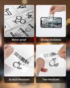 1 Rolls Phomemo Transparent Square Label, 1.96'' x 1.18"(50X 30mm), 230 Labels/Roll & 1 Roll White 1.96'' x 1.18"(50X 30mm) Label, 230 Labels/Roll, Multi-Purpose Self-Adhesive Tag