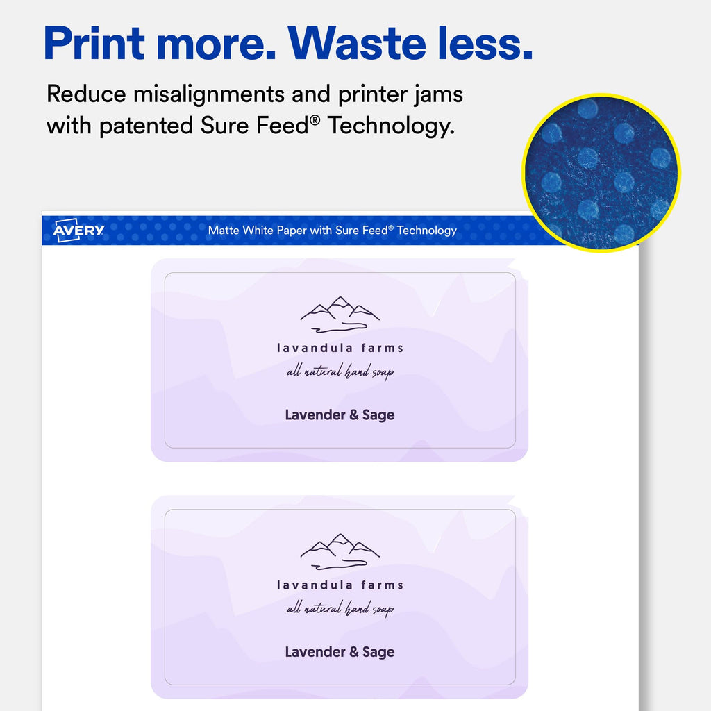 Avery® Matte White Rectangle Labels, 2.5" x 5", 300 Total 2.5" x 5" 300 Count